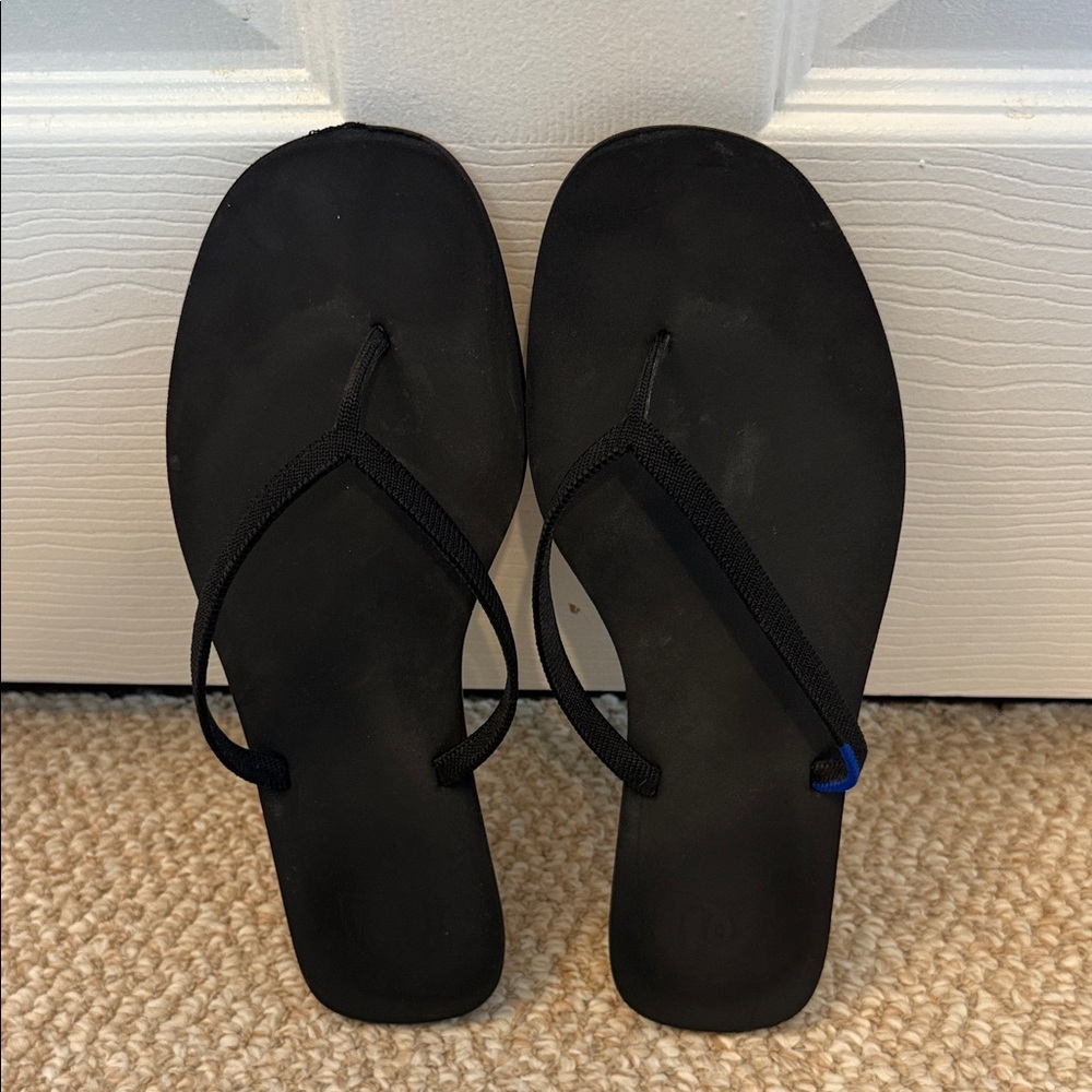 Rothy's Black Sandals with Blue Accent